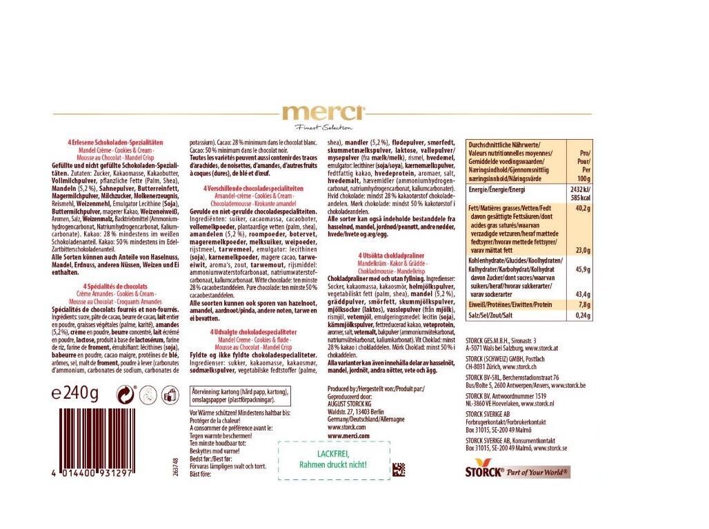 BOMBONS SORTIDOS MERCI BLACK & WHITE 240G image number 1