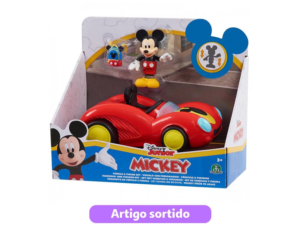 VE&Iacute;CULO E FIGURA ARTICULADA MICKEY MOUSE MODELOS SORTIDOS image number 1