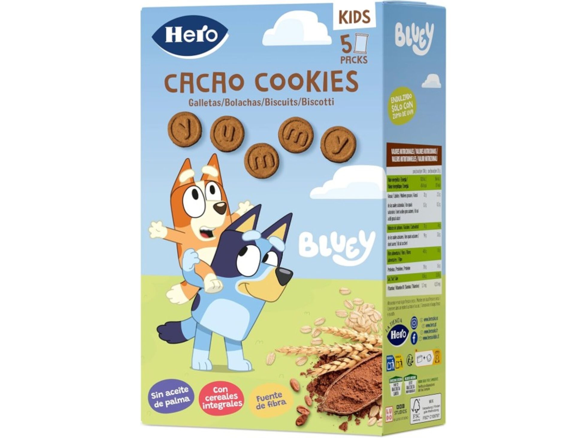 BOLACHAS HERO BLUEY CACAU 100G (5X20G) image number 0