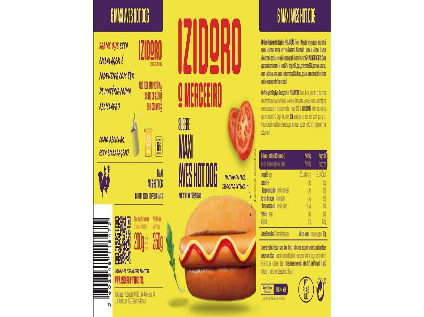 SALSICHAS AVES HOTDOG IZIDORO 6 UN image number 1