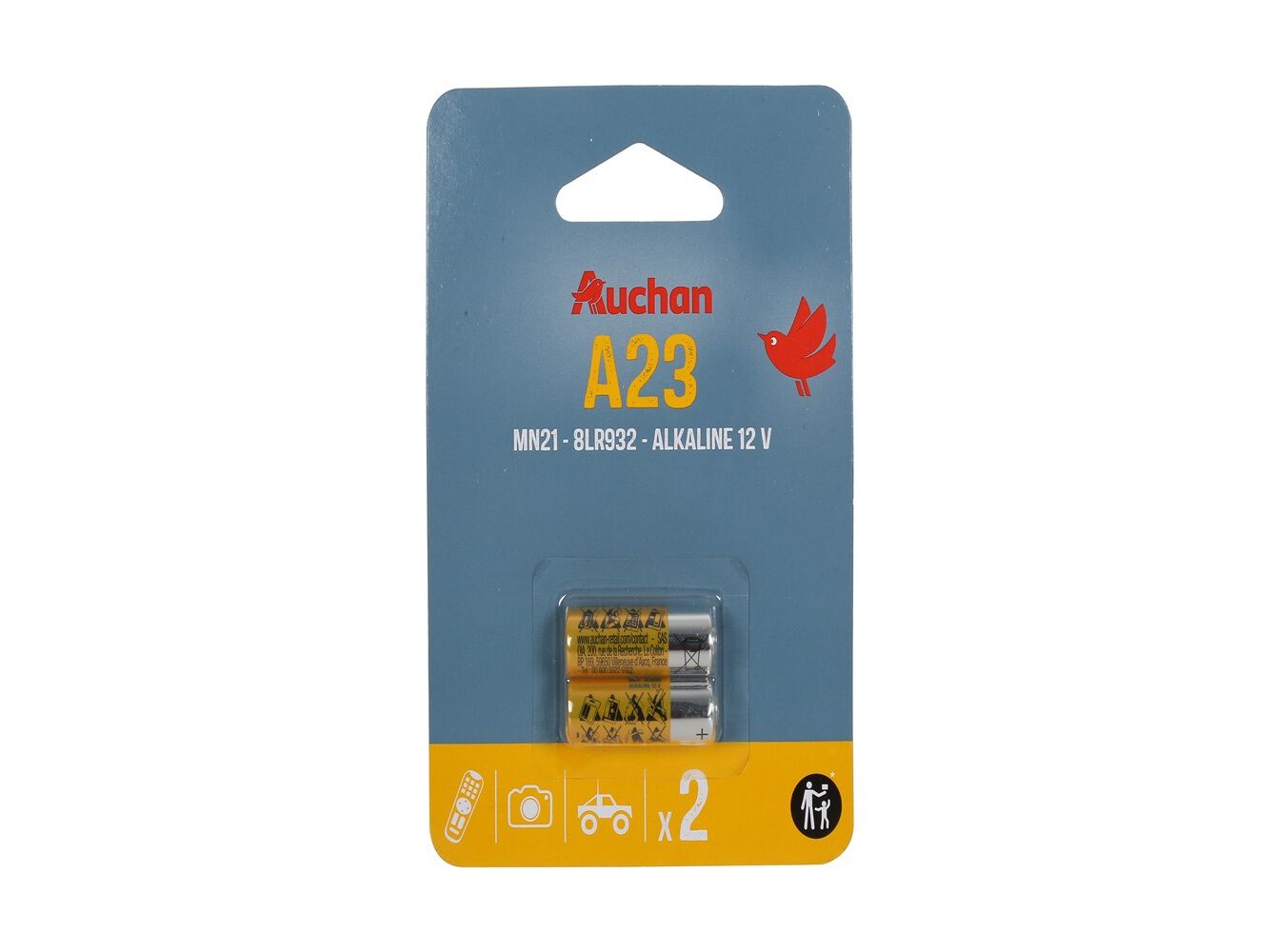 PILHA ALCALINA AUCHAN A23 2 UNIDADES image number 0