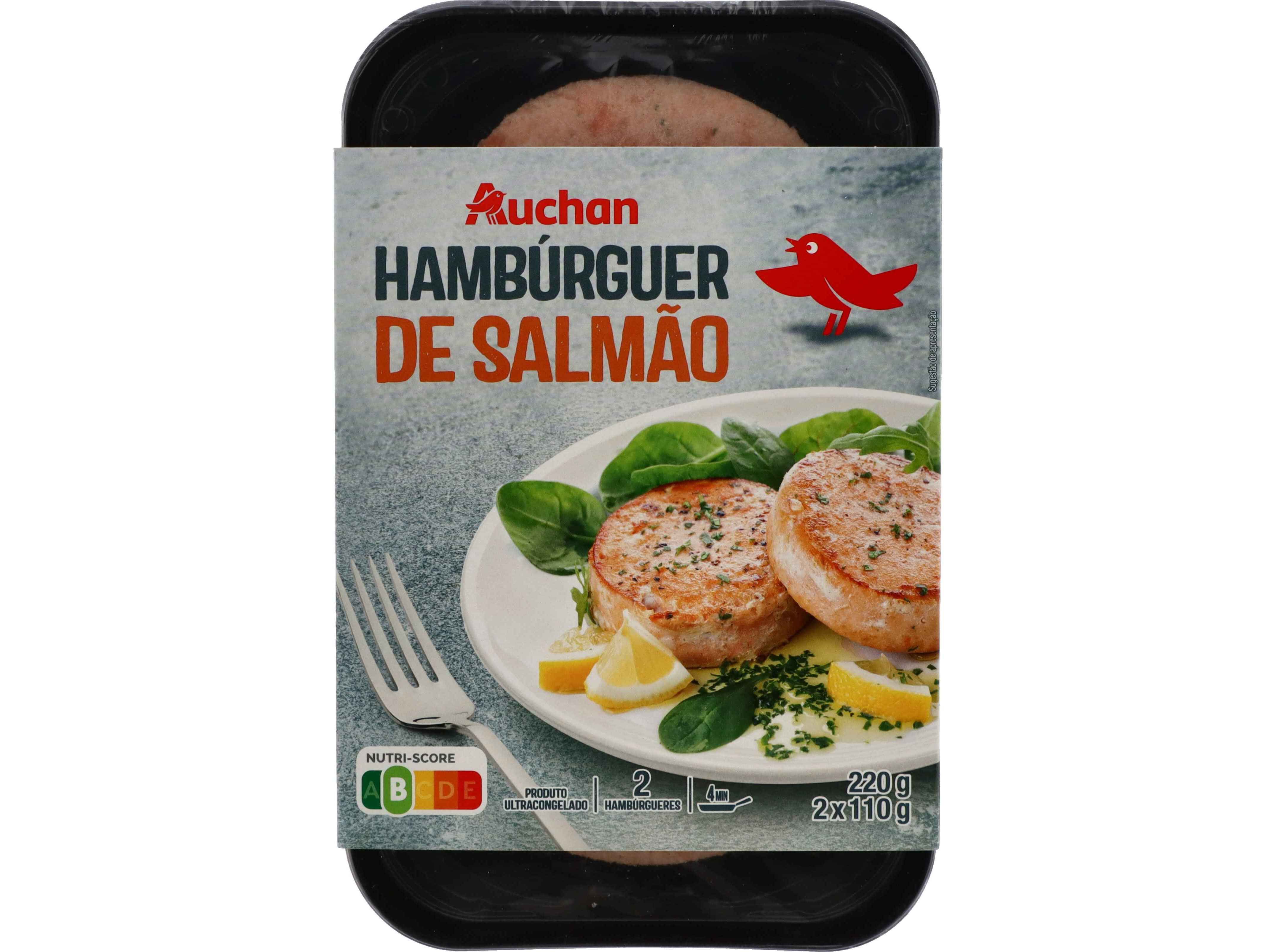 HAMB&Uacute;RGUER DE SALM&Atilde;O AUCHAN 2UN 220G image number 0