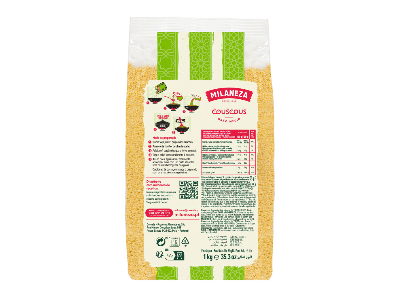 COUSCOUS MILANEZA 1KG image number 1