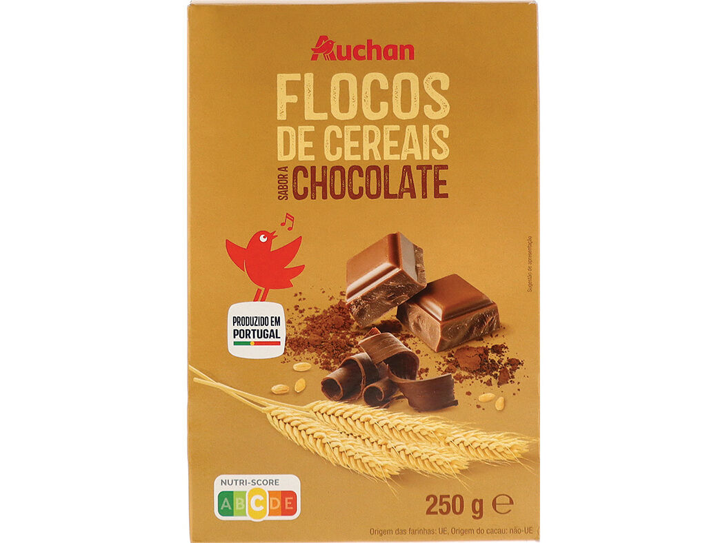 FLOCOS DE CEREAIS AUCHAN COM SABOR A CHOCOLATE 250G image number 0