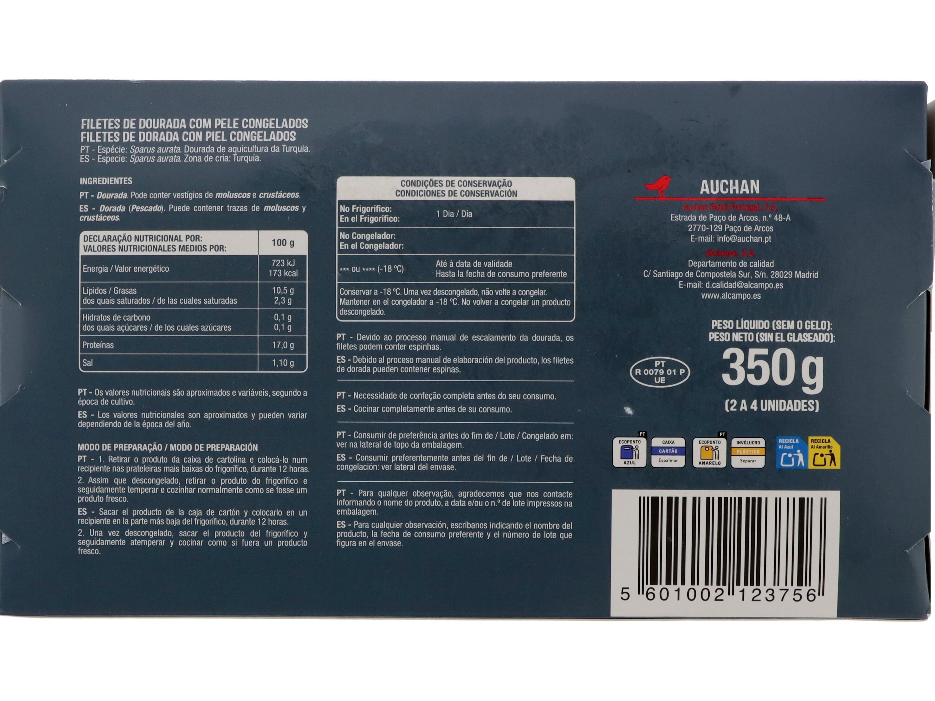 FILETES DE DOURADA AUCHAN 350G image number 1