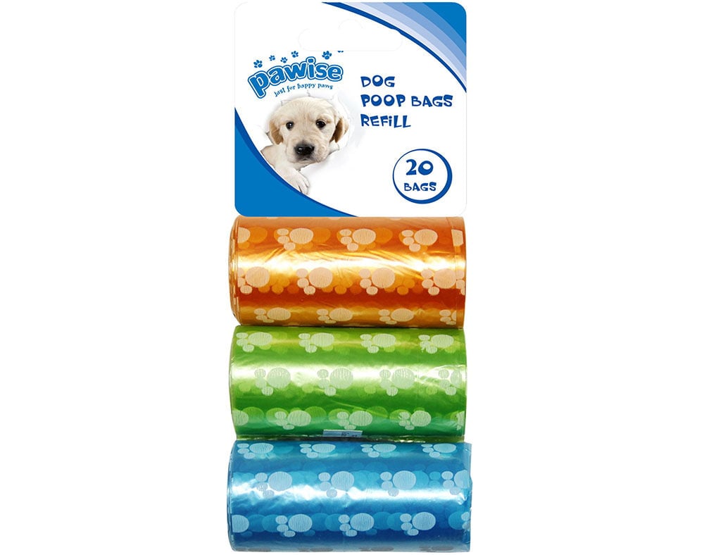 SACO PARA EXCREMENTOS PAWISE 3X20 UNIDADES