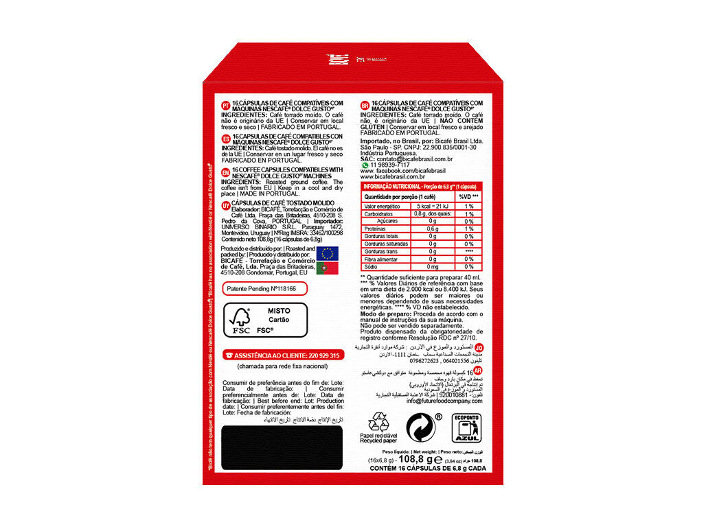 C&Aacute;PSULAS CAF&Eacute; BICAF&Eacute; GOURMET DG 16 UN image number 1