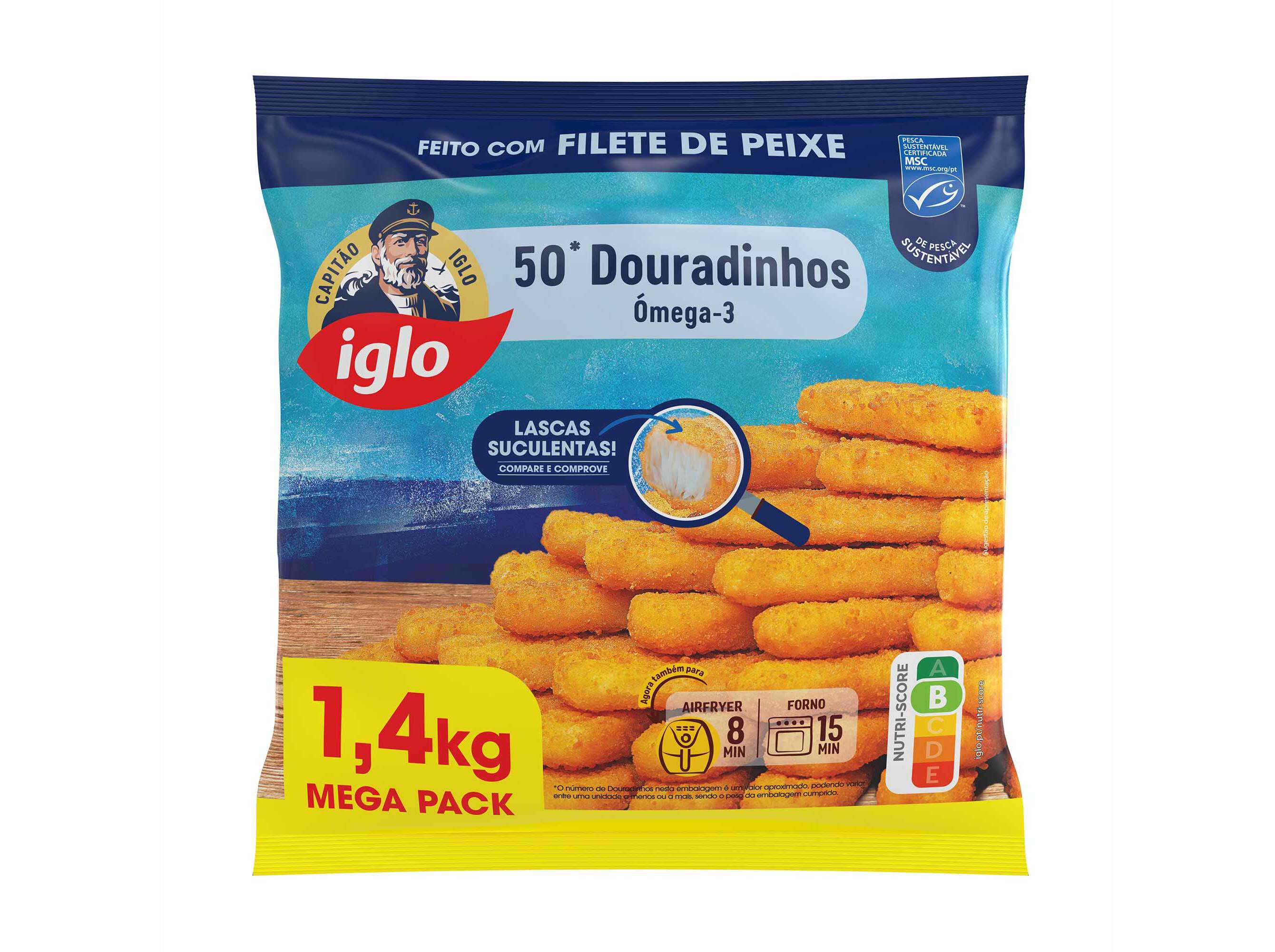 DOURADINHOS IGLO PEIXE COM &Oacute;MEGA-3 50UN 1400G
