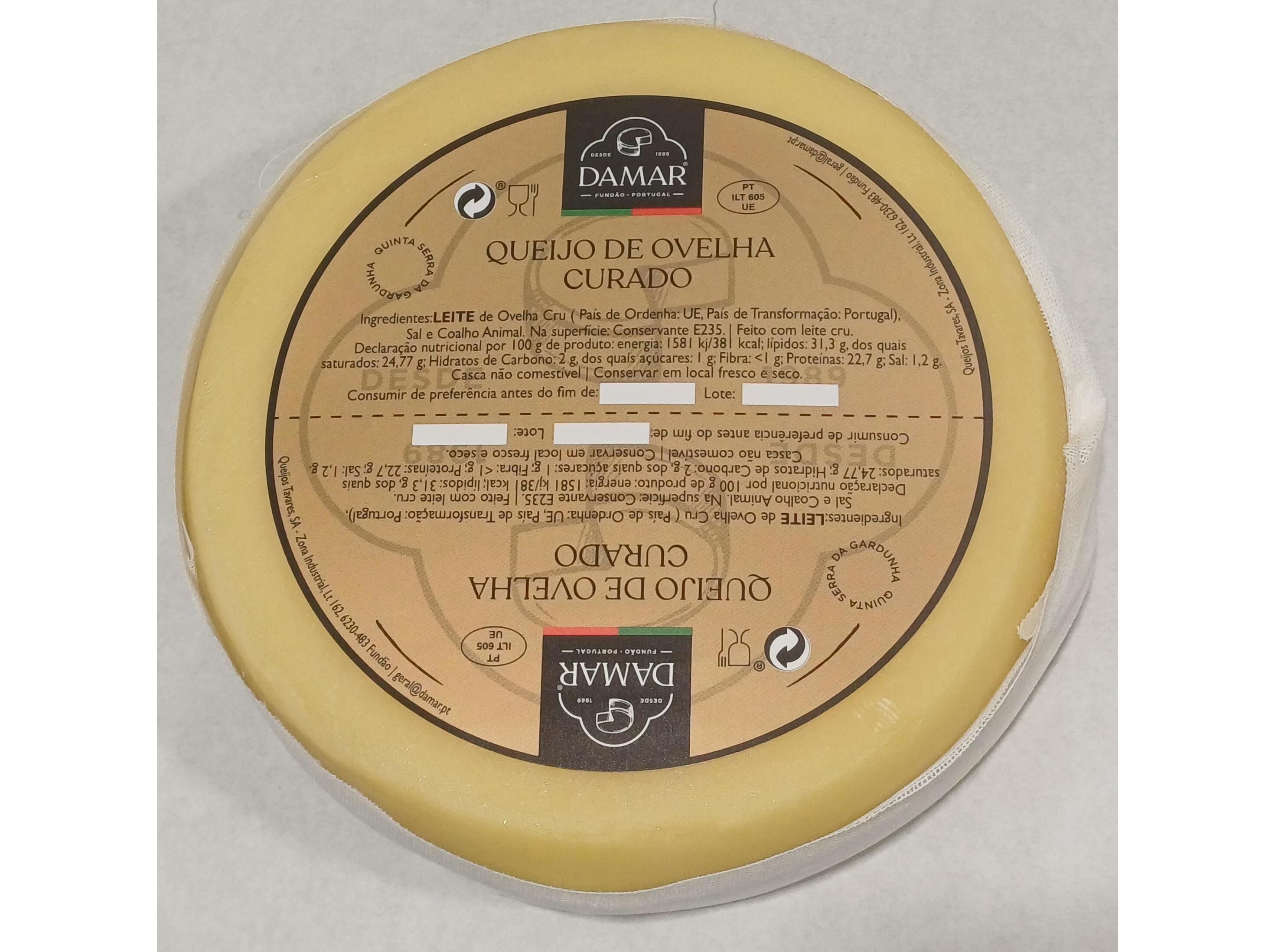 QUEIJO DE OVELHA CURADO DAMAR QUINTA DA SERRA GARDUNHA KG