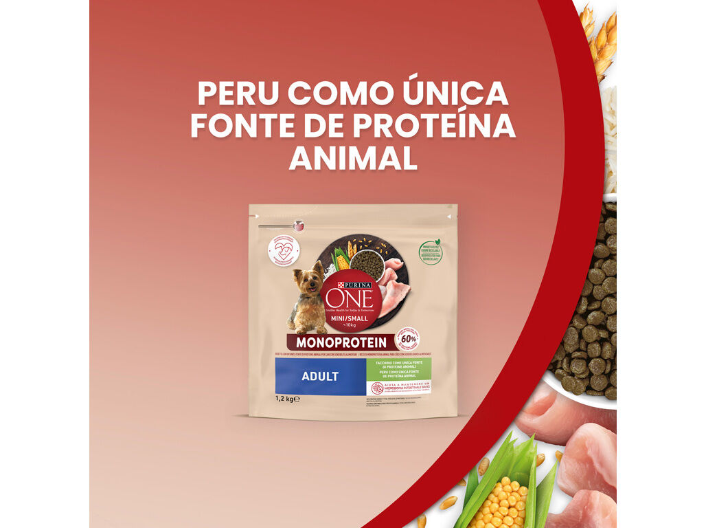 RA&Ccedil;&Atilde;O C&Atilde;O PURINA ONE MINI MONOPROTEIN PERU 800G image number 2