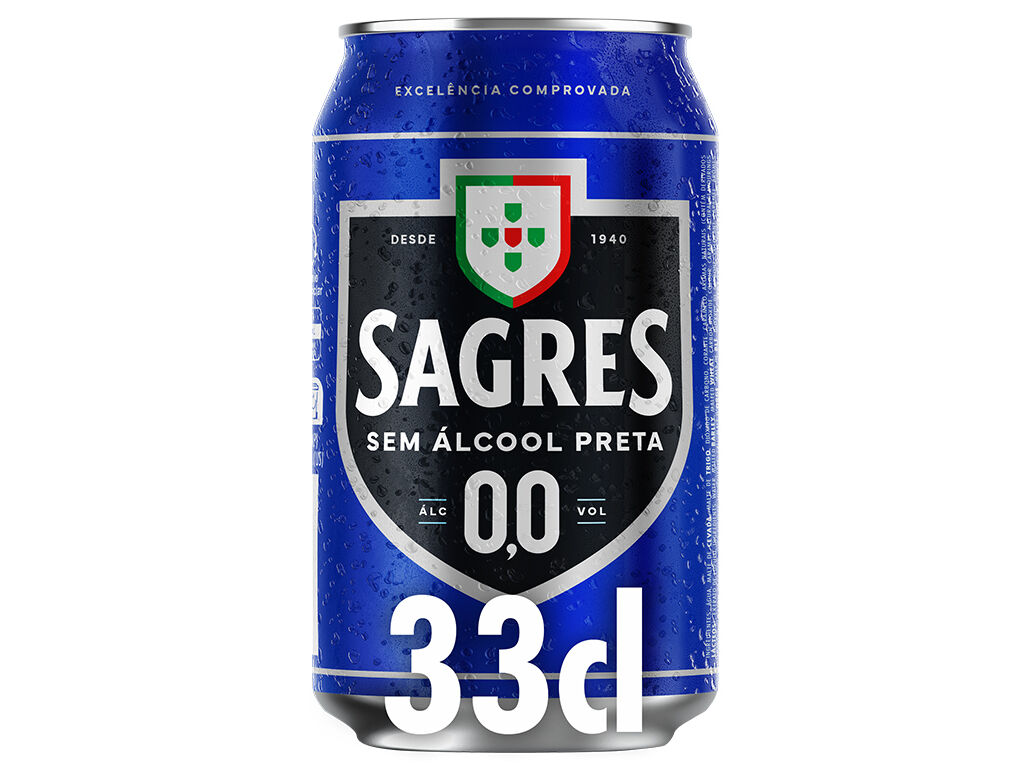 CERVEJA SEM ALCOOL SAGRES PRETA 0.0% LATA 0.33L (SDR) image number 1