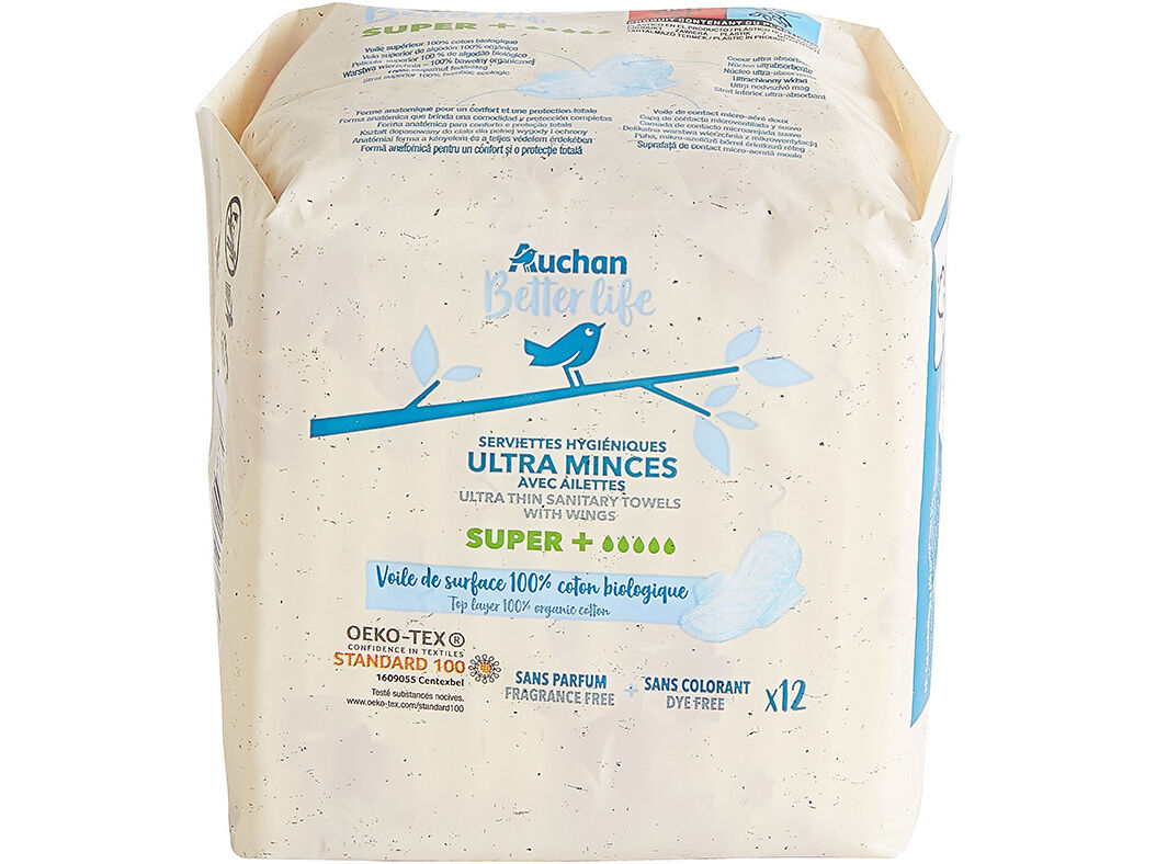 PENSOS HIGI&Eacute;NICOS AUCHAN BETTER LIFE SUPER C/ABAS 12UN image number 1