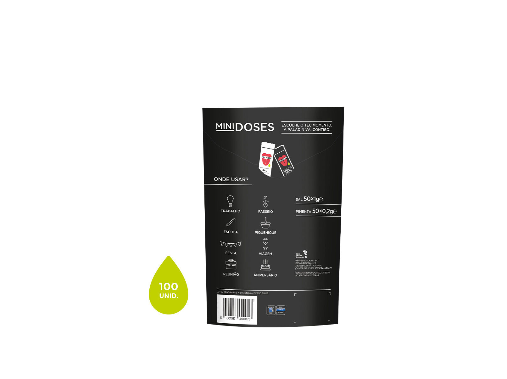 SAQUETAS PALADIN SAL E PIMENTA 100UNI image number 1