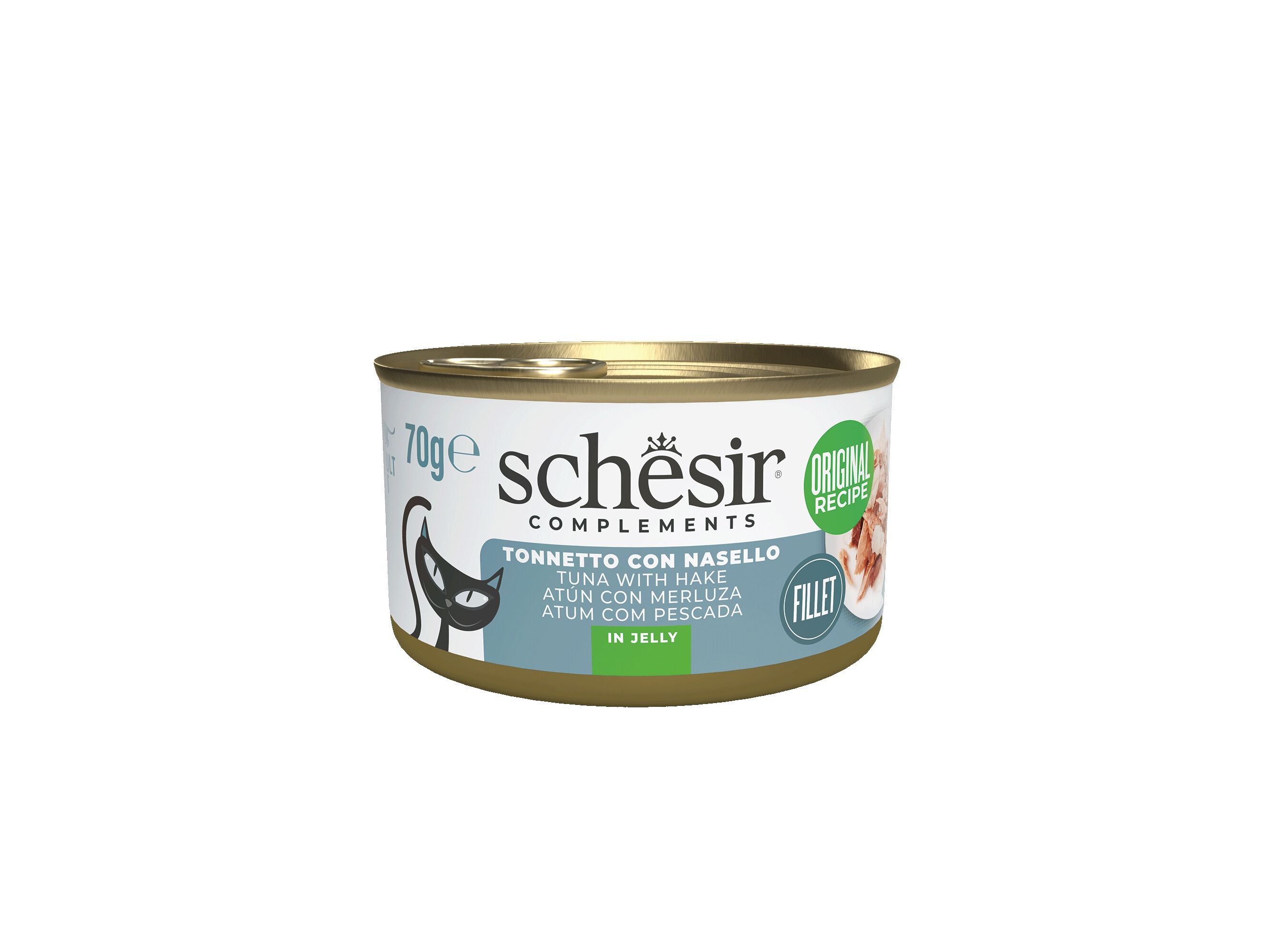 COMIDA H&Uacute;MIDA GATO SCHESIR ATUM / PESCADA 70G