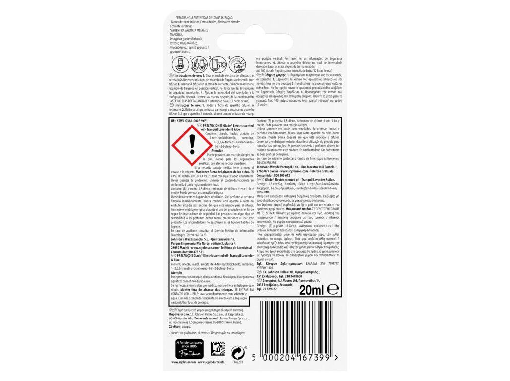 AMBIENTADOR GLADE RECARGA LAVANDA 20ML image number 1