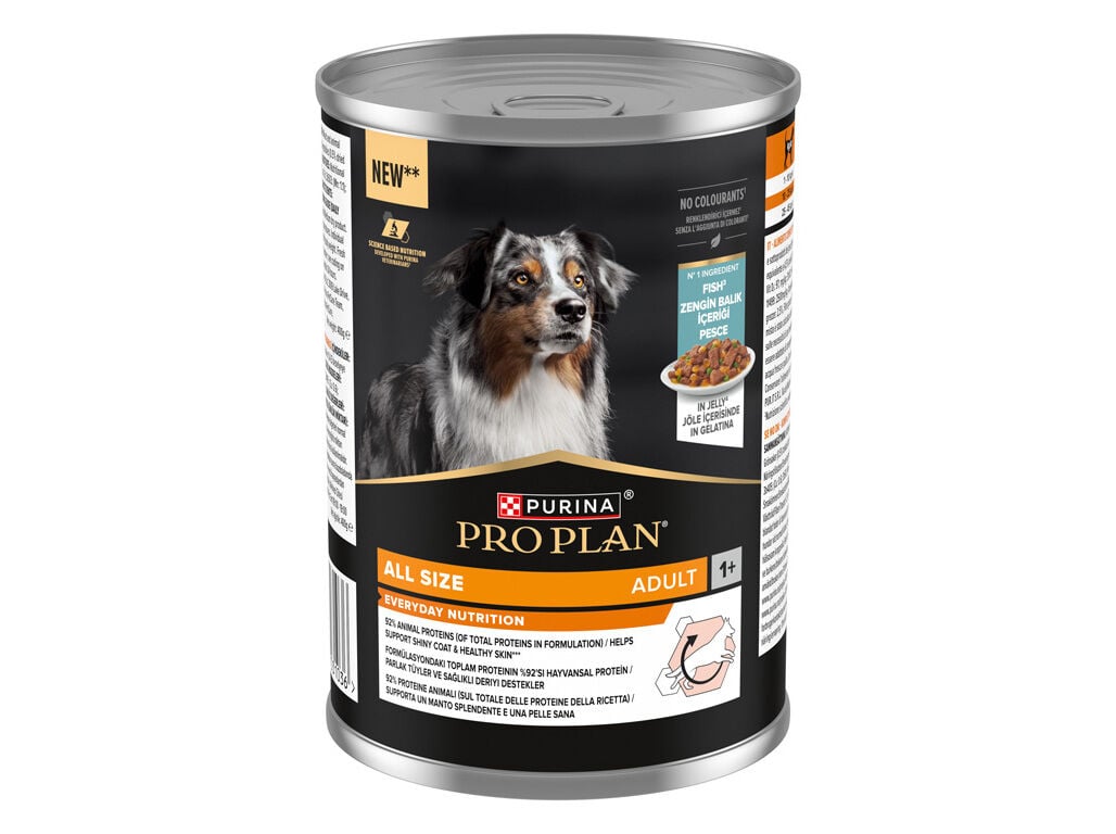 COMIDA H&Uacute;MIDO C&Atilde;O PRO PLAN ALL SIZE PEIXE 400G image number 1