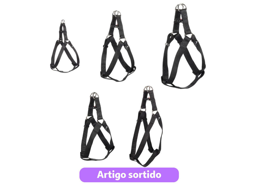 PEITORAL C&Atilde;O STEP&GO PRETO 25MM - 40-70CM