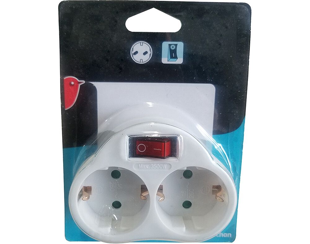 FICHA DUPLA AUCHAN COM INTERRUPTOR 16AMP image number 0