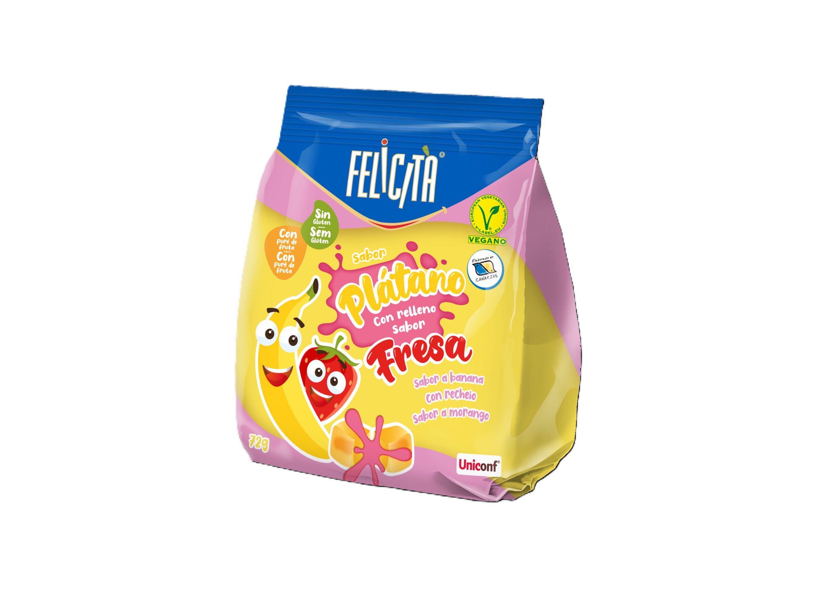 GOMAS FELICITA BANANA MORANGO 72GR image number 0