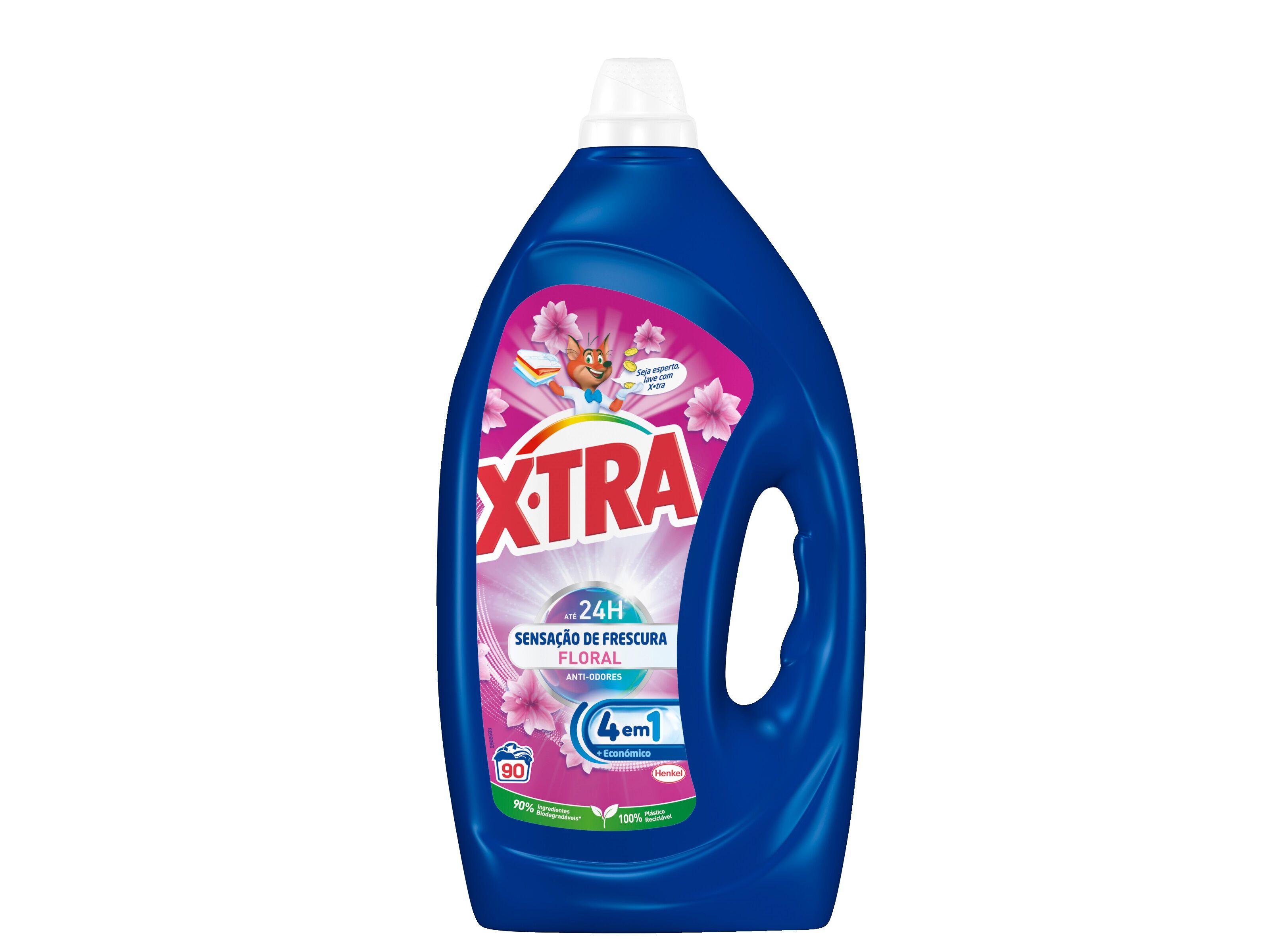 DETERGENTE ROUPA M&Aacute;QUINA L&Iacute;QUIDO X-TRA GEL FRESCURA FRESH FLORAL 90D image number 0