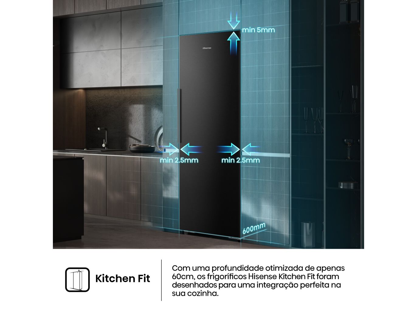 ARCA VERTICAL HISENSE FT3K310SAFC KITCHEN FIT C 312L NO FROST image number 7