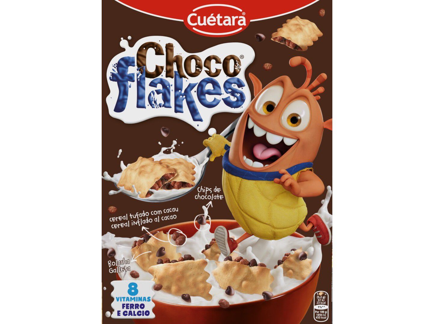 BOLACHA CU&Eacute;TARA FLAKES RECHEADA CHOCOLATE 500G