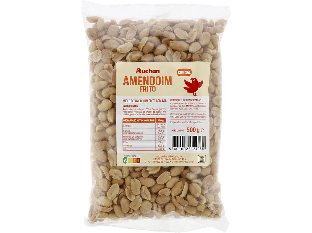 AMENDOIM AUCHAN COM SAL 500 G