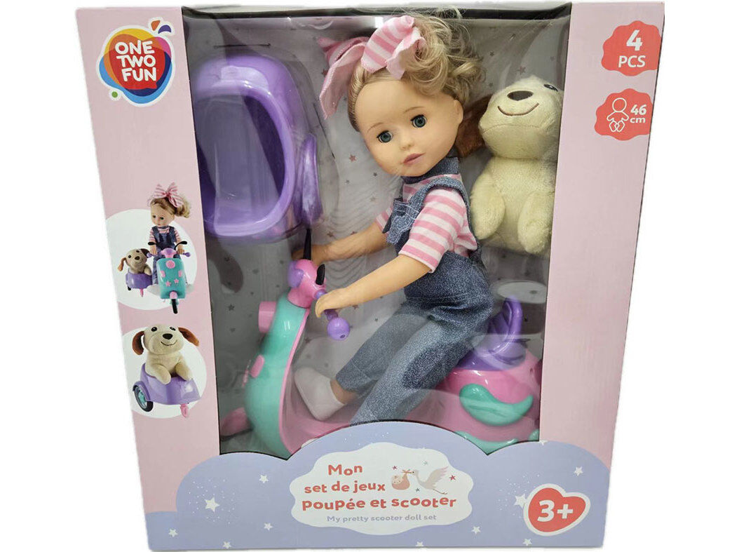 BONECA COM MOTA ONE TWO FUN 46CM image number 0
