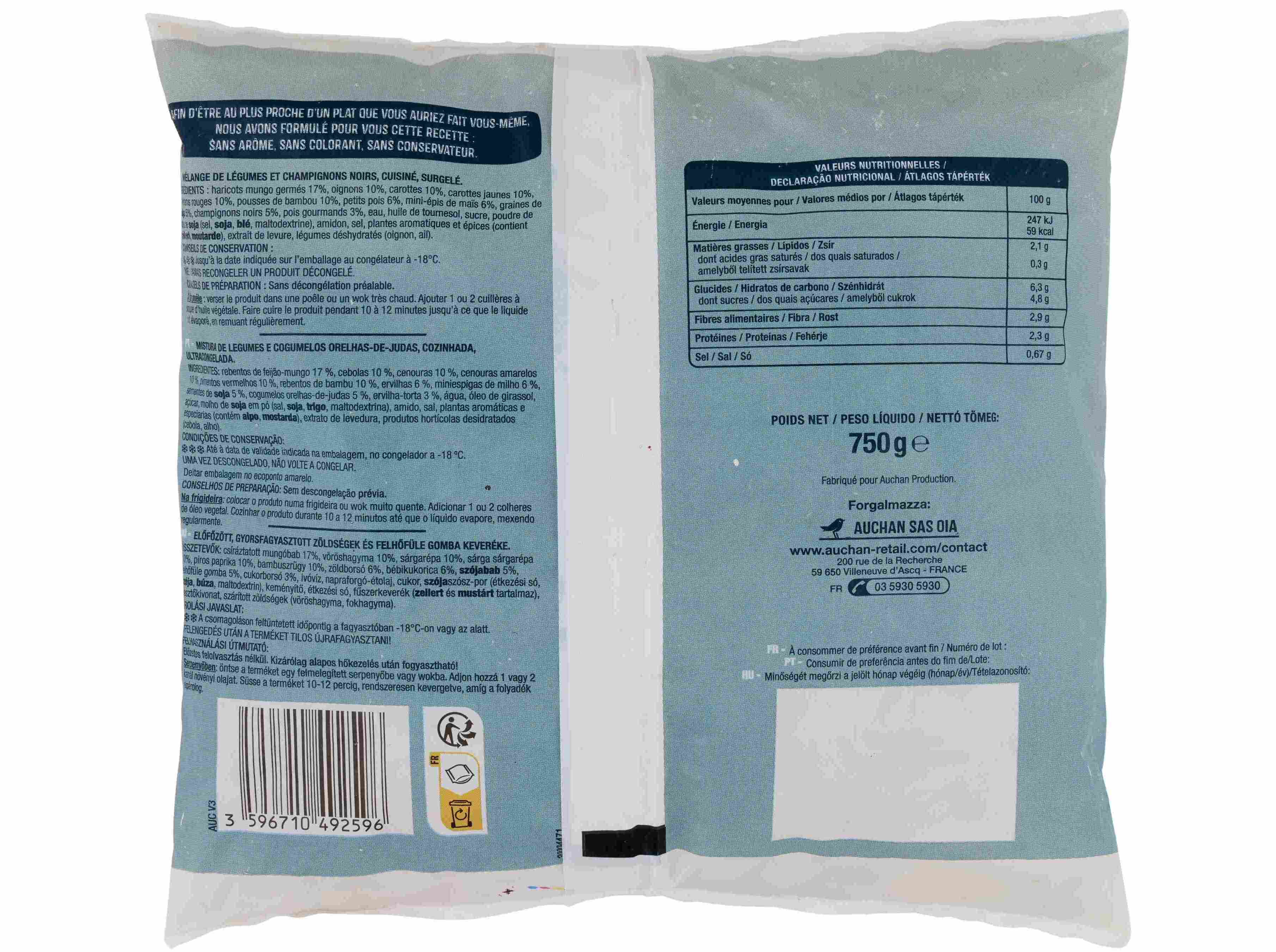 SALTEADO DE LEGUMES AUCHAN ASI&Aacute;TICA 750G image number 1