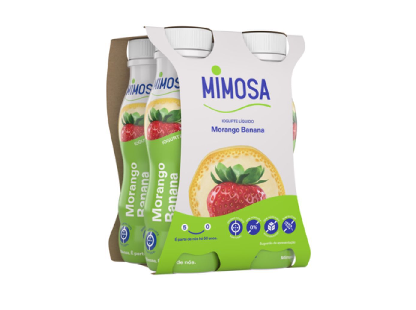 IOGURTE L&Iacute;QUIDO AROMA MIMOSA MORANGO E BANANA 4X151ML image number 1