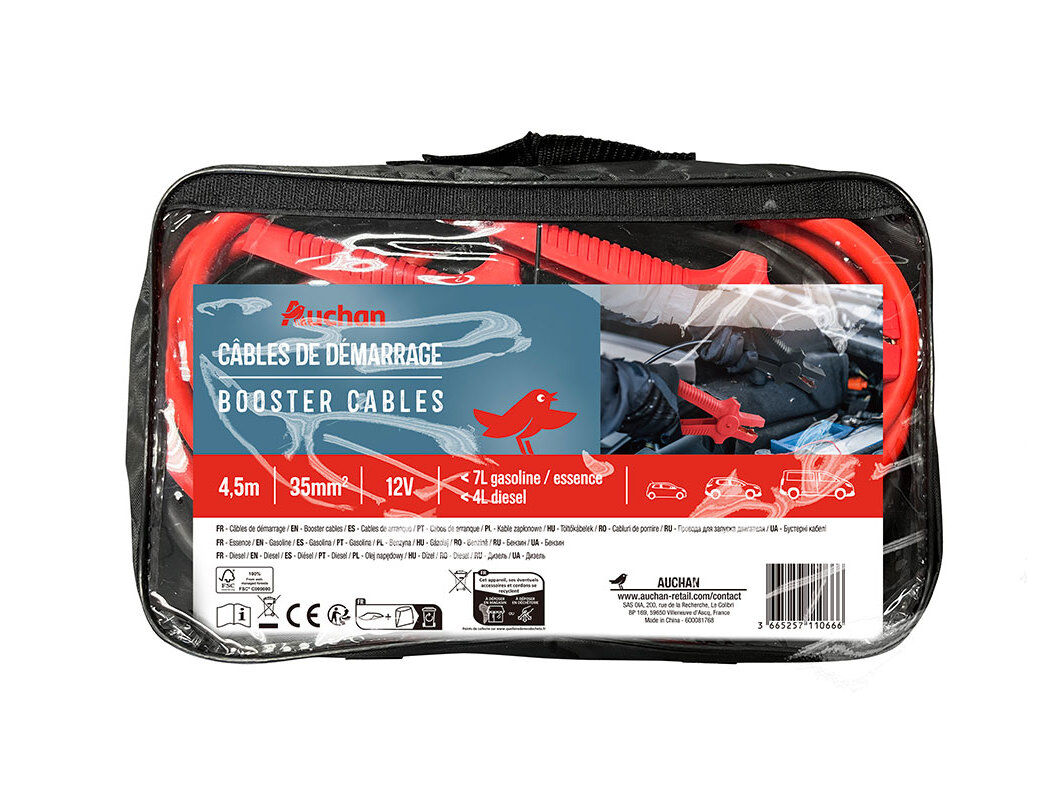 CABO DE ARRANQUE AUCHAN 2 PE&Ccedil;AS 35MM2 45M 480A
