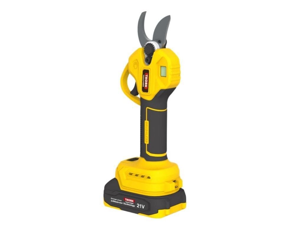 TESOURA DE PODA EL&Eacute;TRICA THORK (2 BATERIAS 21V 2000MAH + &Oacute;CULOS + LUVAS DE PROTE&Ccedil;&Atilde;O)