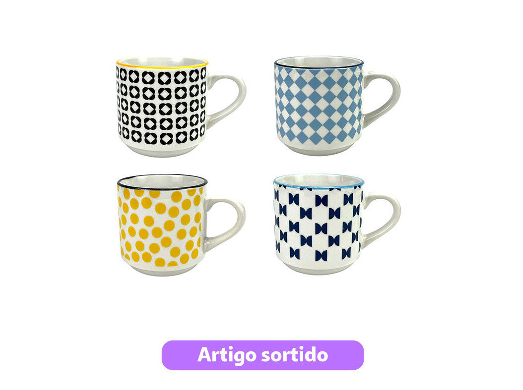 CANECA PORCELANA ACTUEL DECORADA 30CL MODELOS SORTIDOS image number 0
