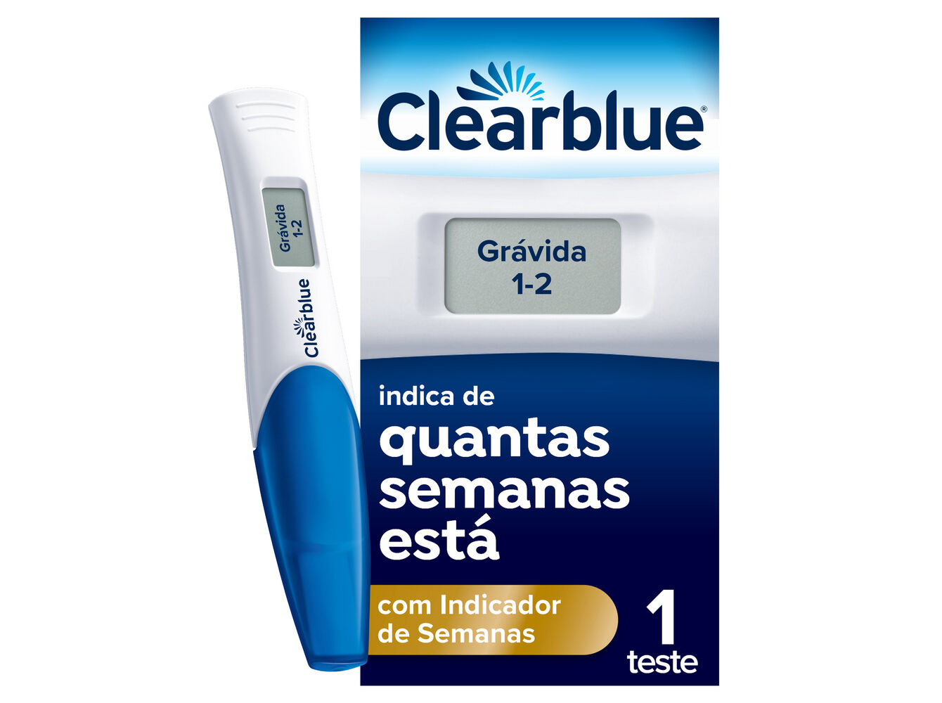 TESTE CLEARBLUE GRAVIDEZ INDICADOR DE SEMANAS 1UN