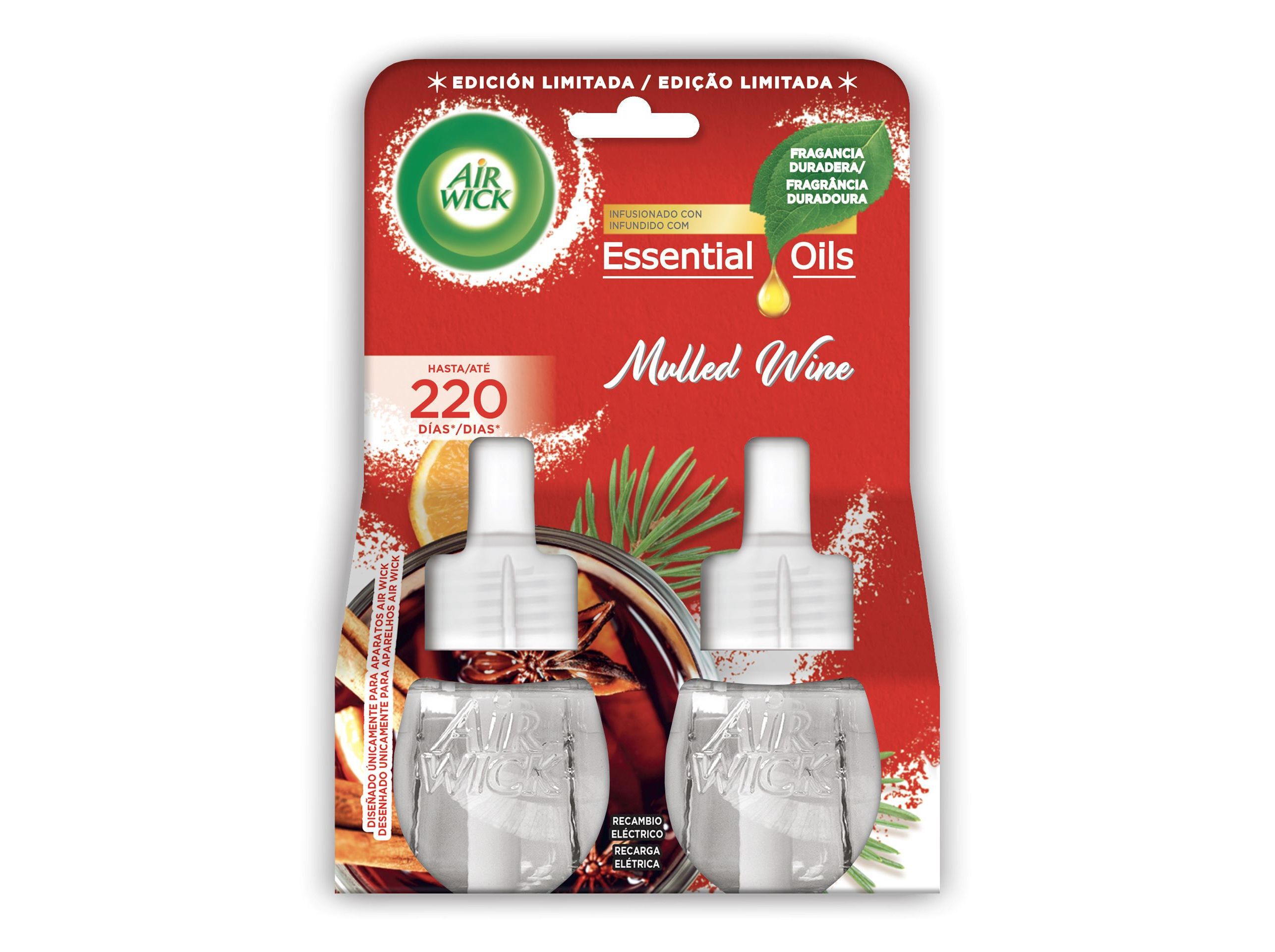 AMBIENTADOR EL&Eacute;TRICO AIRWICK RECARGA MULLED WINE 2X19ML