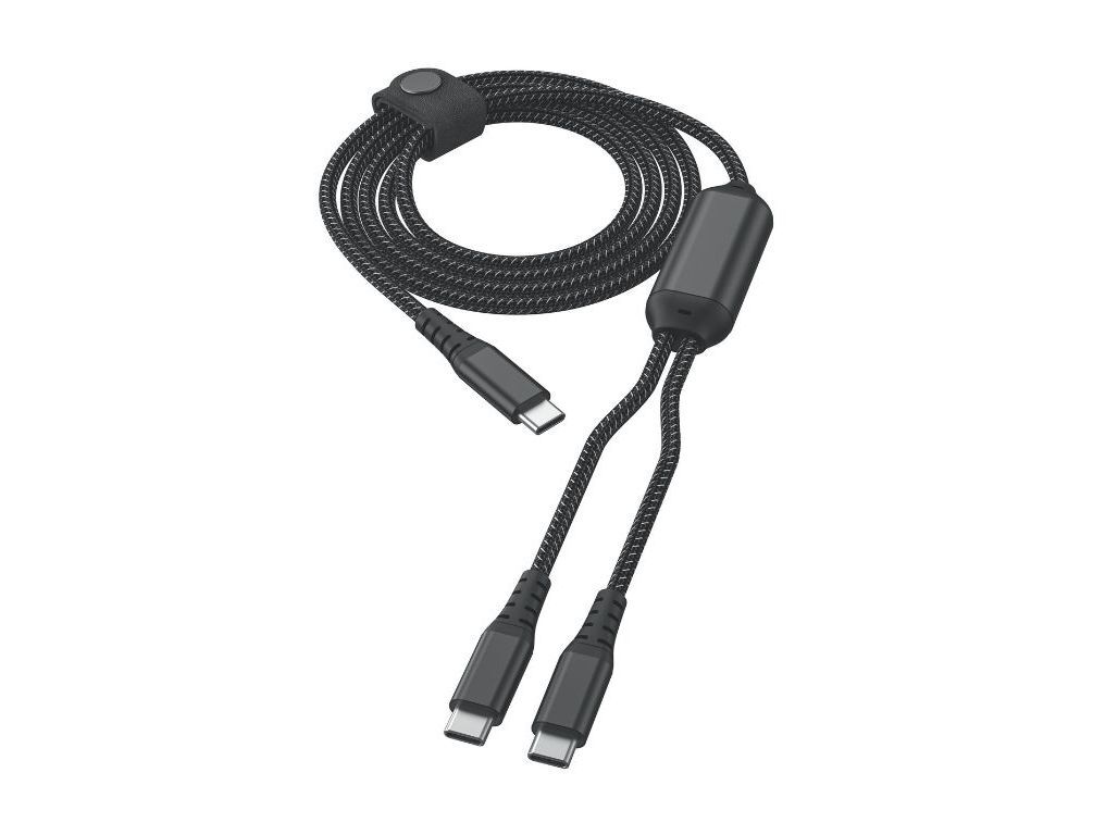 CABO QILIVE USB-C PARA 2 USB-C 1.5M 5A T&Ecirc;XTIL PRETO image number 0
