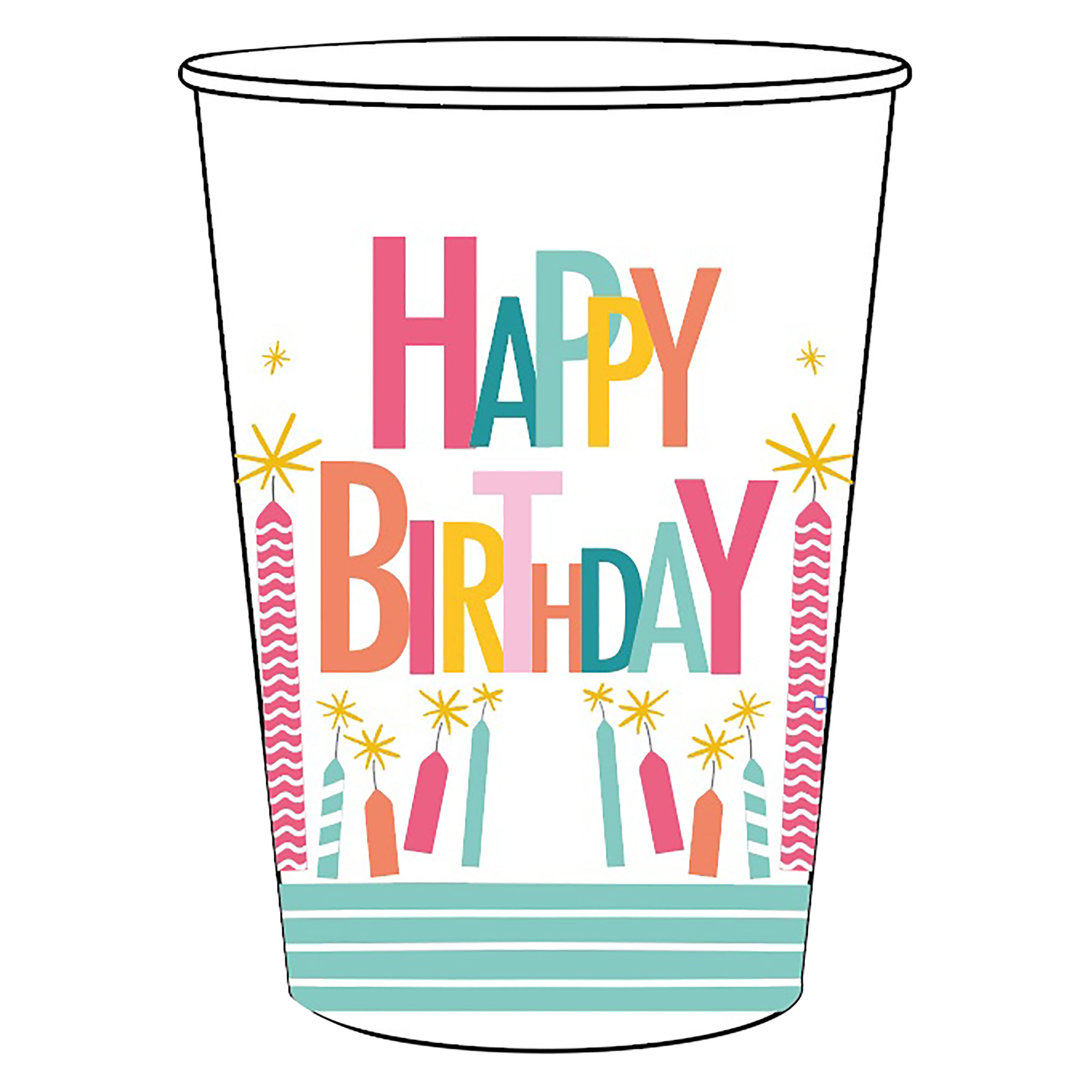 COPO CART&Atilde;O ACTUEL HAPPY BIRTHDAY 20-25CL 10UN