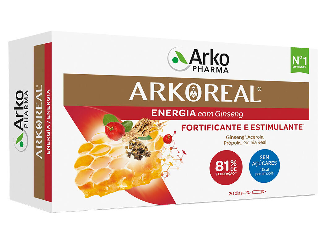 SUPLEMENTO ARKOREAL GELEIA REAL +GINSENG 20AMPOLAS