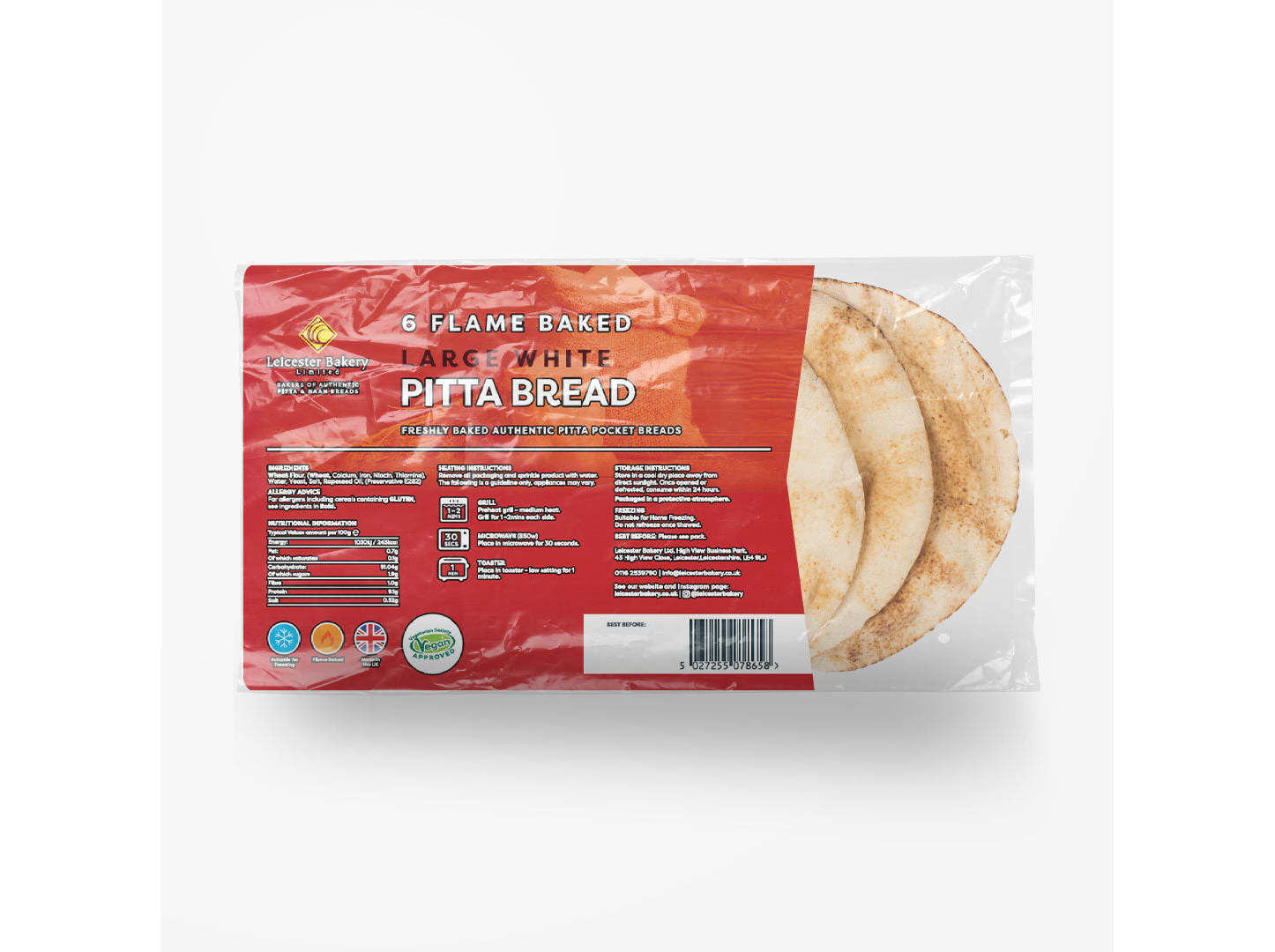 P&Atilde;O LEICESTER BAKERY PITA POCKETS ROUND B IN ONE PACK6 image number 0