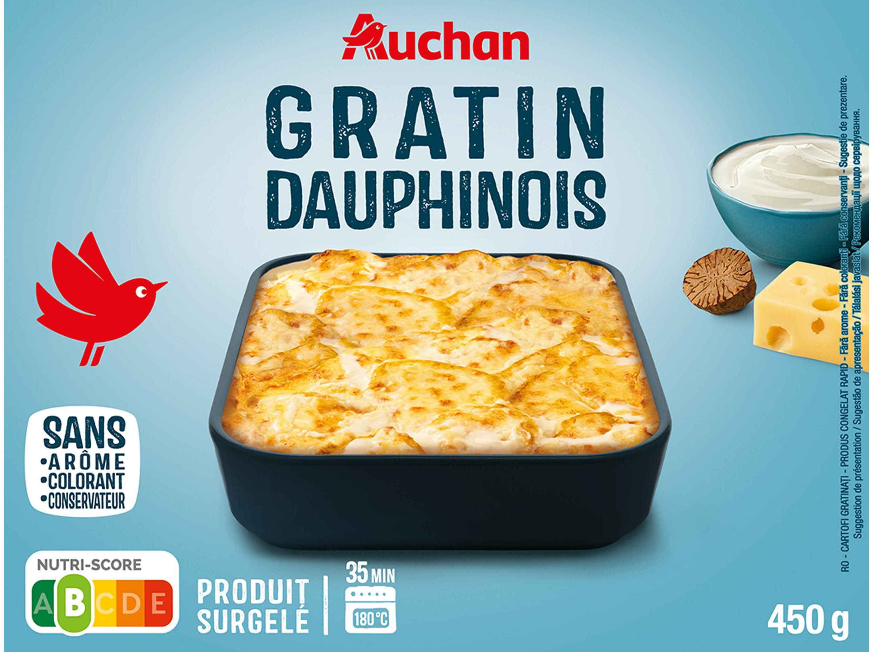BATATAS GRATINADAS AUCHAN DAUPHINOIS 450G image number 0
