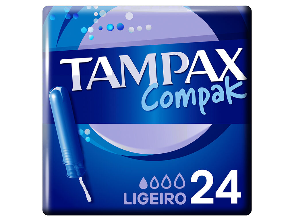 Tamp&otilde;es Compak Ligeiro com Aplicador Tampax 24 un