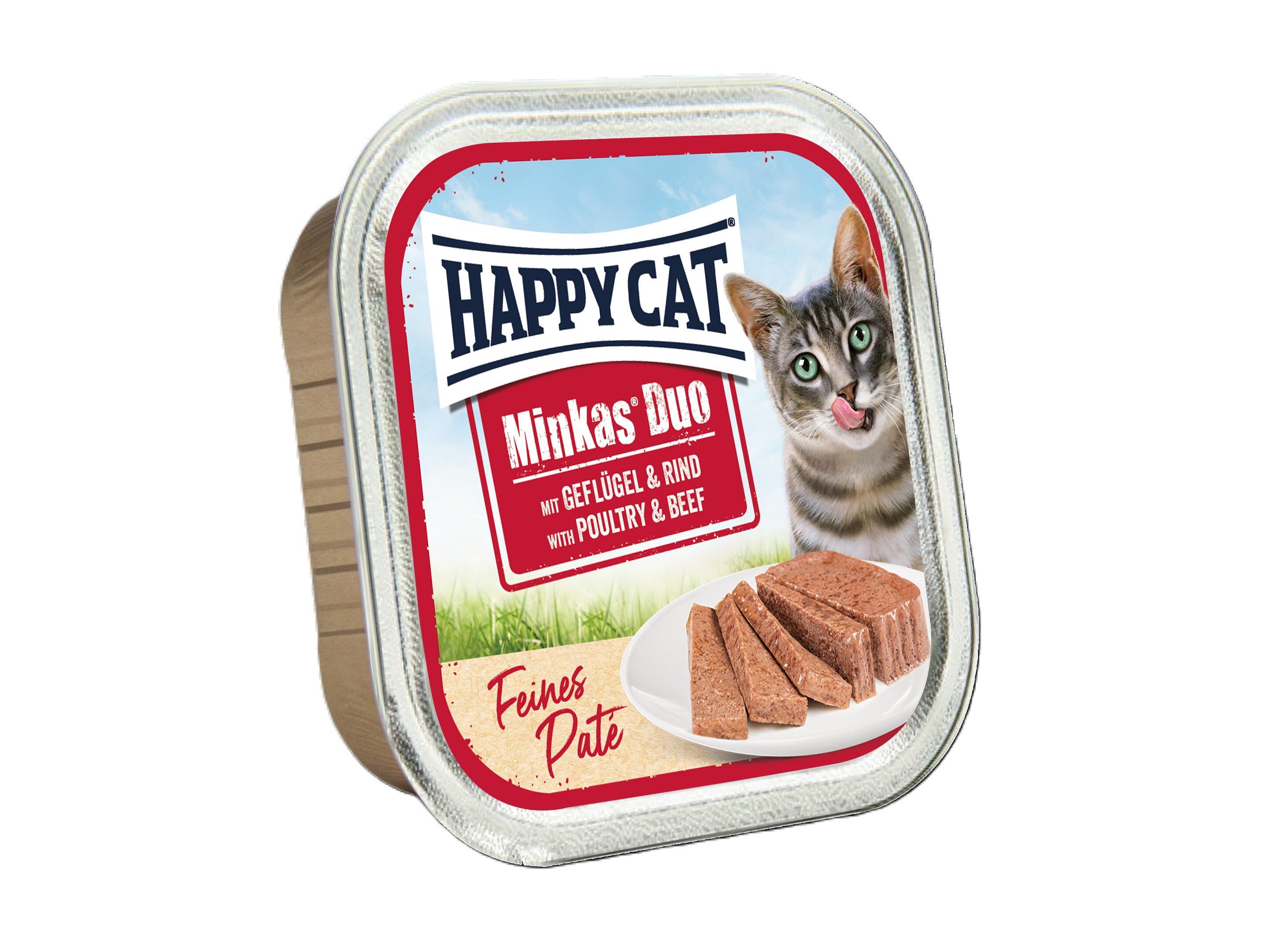 COMIDA H&Uacute;MIDA GATO HAPPY CAT DUO AVES E VACA 100G image number 0