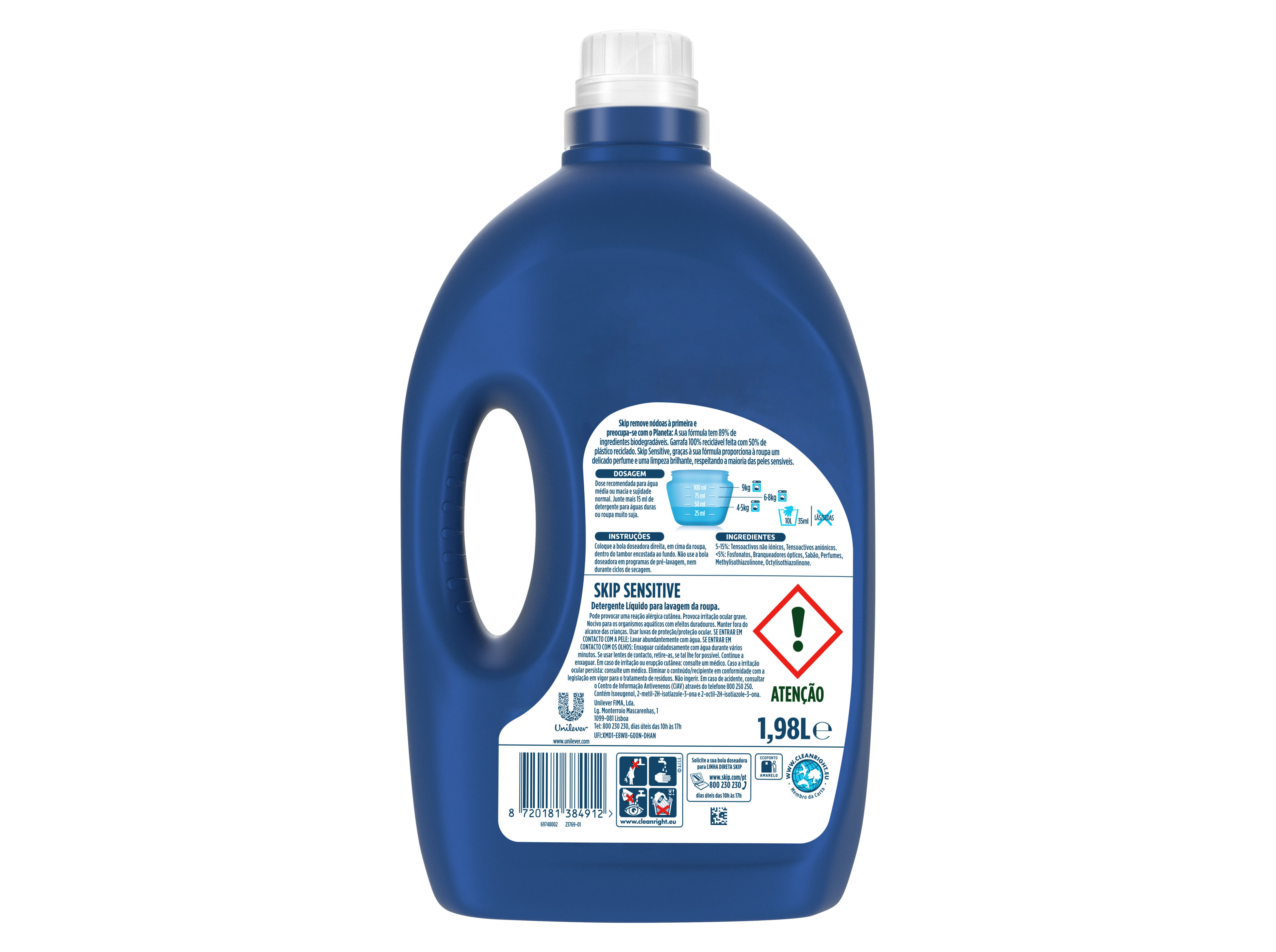 DETERGENTE ROUPA M&Aacute;QUINA LIQU&Iacute;DO SKIP SENSITIVE 44D image number 1