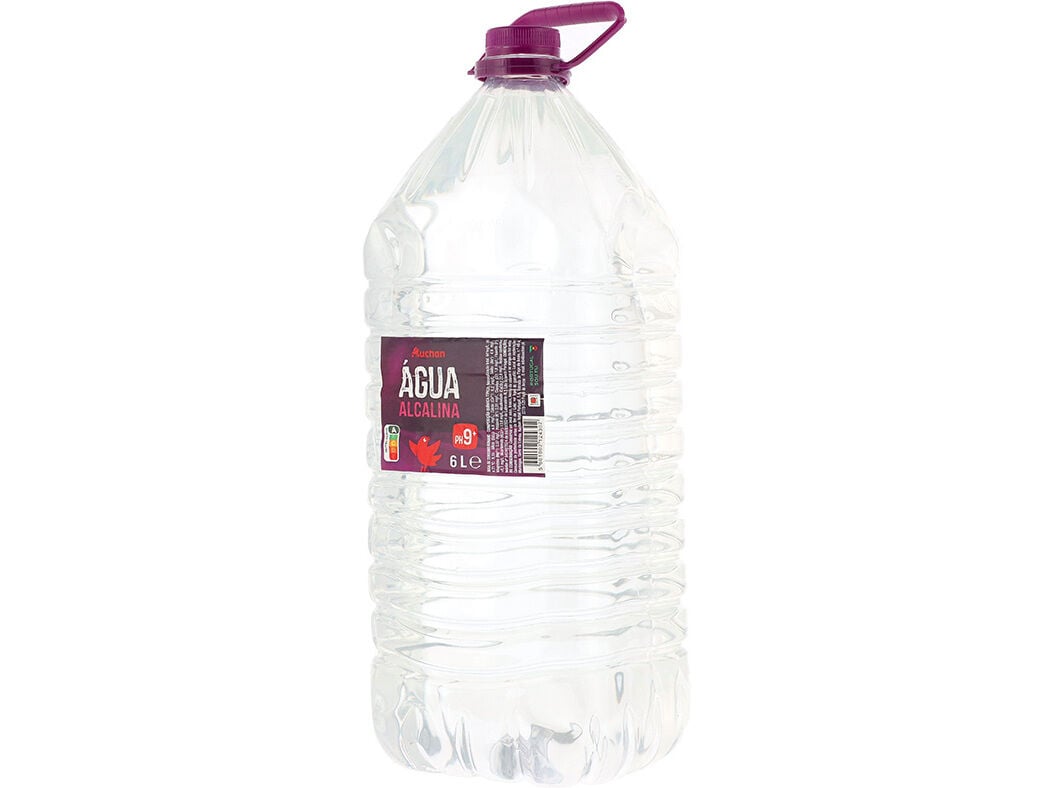 &Aacute;GUA ALCALINA AUCHAN IONIZADA PH9+ GARRAF&Atilde;O 6L image number 1