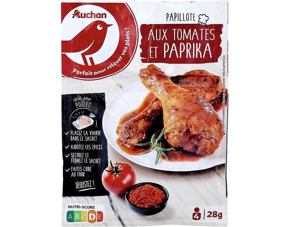 TEMPERO AUCHAN DE FORNO BASE PIMENTA E TOMATE FRANGO 28G image number 0