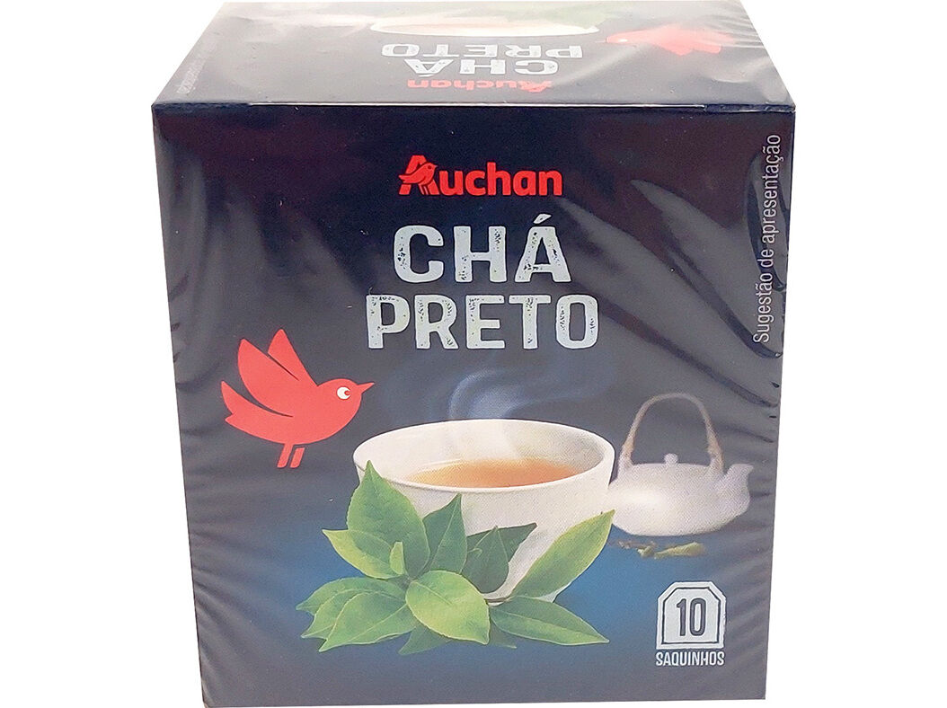 CH&Aacute; AUCHAN PRETO 10 SAQUETAS