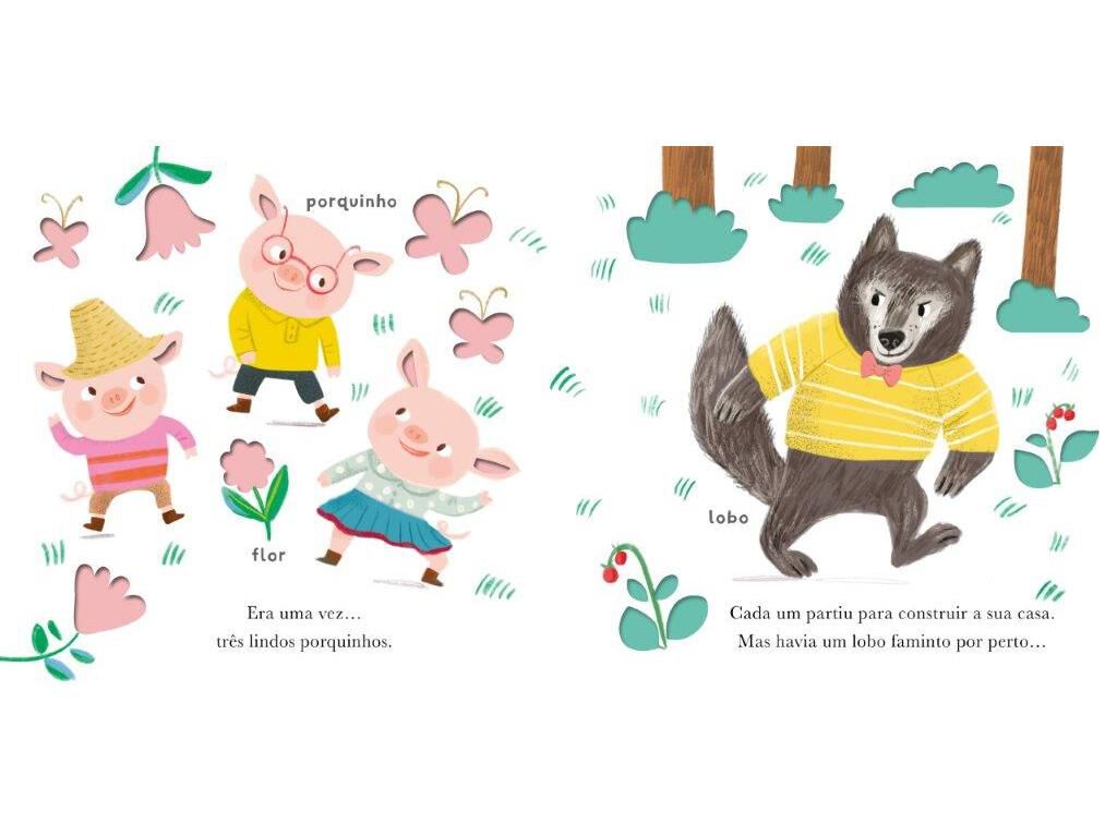 LIVRO OS TR&Ecirc;S PORQUINHOS - PRIMEIROS CONTOS DE FADA TOCA E SENTE image number 1