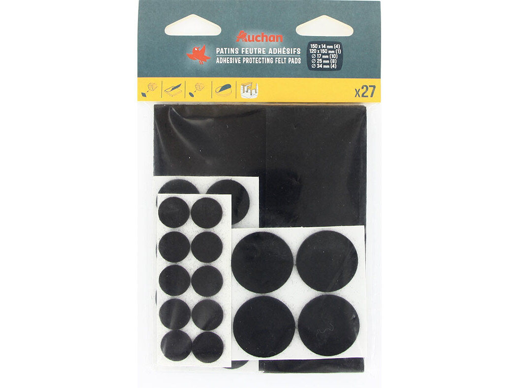 FELTROS PROTECTORES AUCHAN CASTANHOS ADESIVOS SORTIDOS 27 PE&Ccedil;AS image number 0