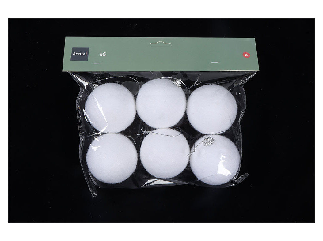 BOLAS NEVE ACTUEL 6 UNIDADES 6CM