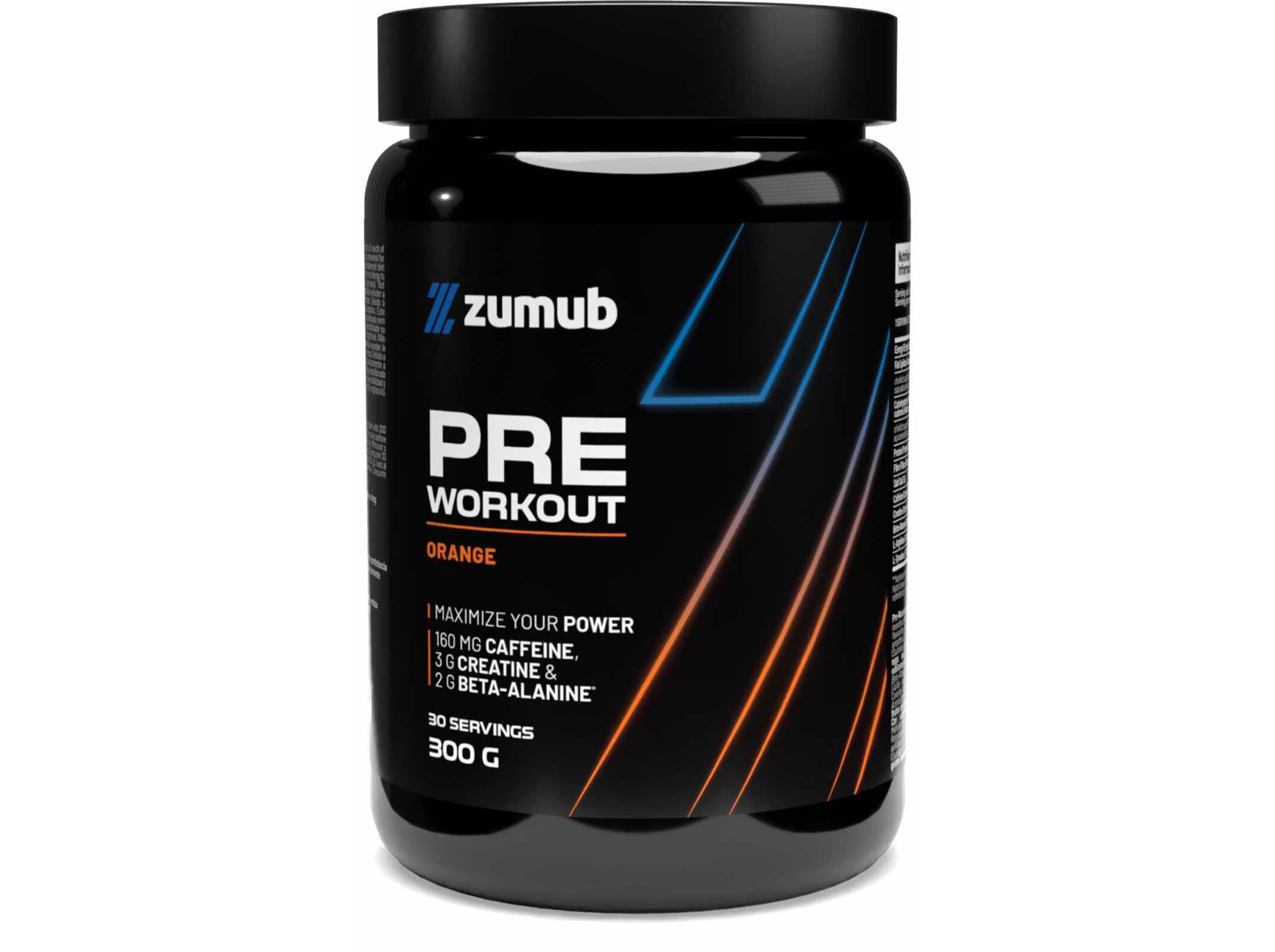 SUPLEMENTO ZUMUB PR&Eacute;-TREINO LARANJA 300G
